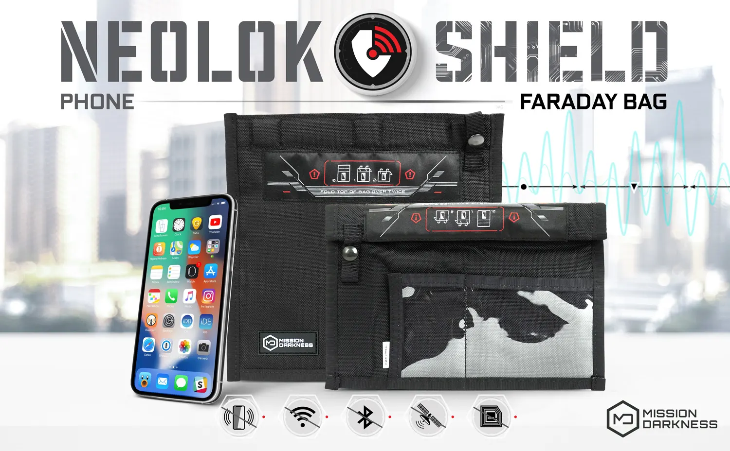 Mission Darkness™ Neolok Non-Window Faraday Bag For Phones